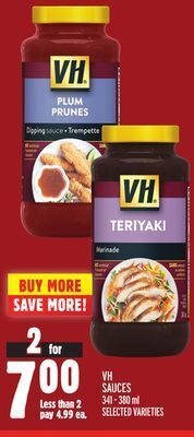 Metro Vh sauces offer