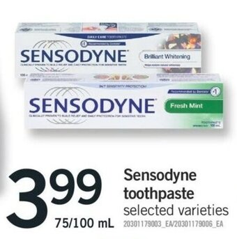Fortinos Sensodyne toothpaste offer