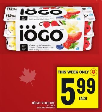 Food Basics Iögo yogurt offer