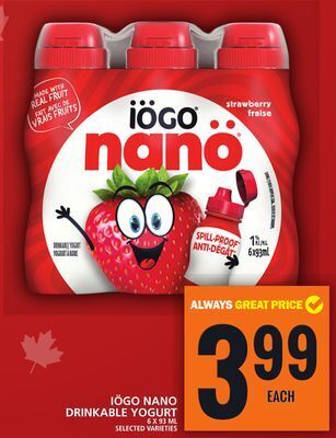 Food Basics Iögo nano drinkable yogurt offer