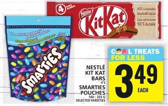Food Basics Nestlé kit kat bars or smarties pouches offer