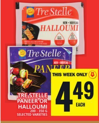 Food Basics Tre stelle paneer or halloumi offer