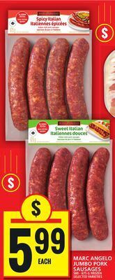 Food Basics Marc angelo jumbo pork sausages offer