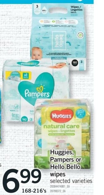 Fortinos Huggies, pampers or hello bello wipes offer