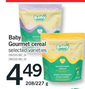 Fortinos Baby gourmet cereal offer