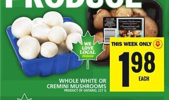 Food Basics Whole white or cremini mushrooms offer