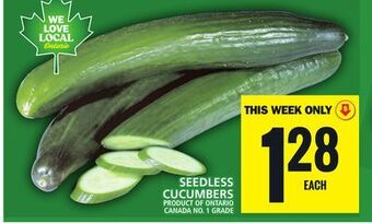 Food Basics Seedless cucumbers offer