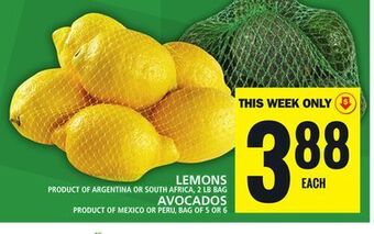 Food Basics Lemons or avocados offer