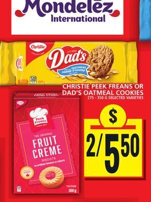 Food Basics Christie peek freans or dad's oatmeal cookies offer