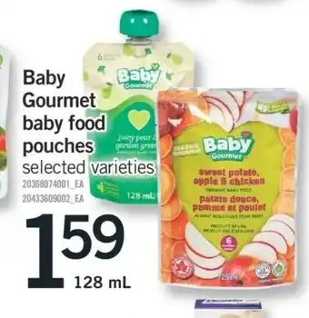 Fortinos Baby gourmet baby food pouches offer