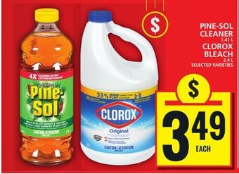Food Basics Pine-sol cleaner or clorox bleach offer