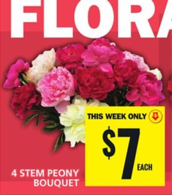 Food Basics 4 stem peony bouquet offer