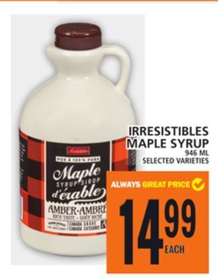 Food Basics Irresistibles maple syrup offer