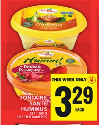 Food Basics Fontaine santé hummus offer