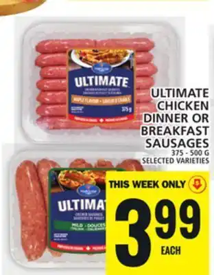 Food Basics Ultimate chicken dinner or breakfast sausages offer