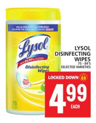 Food Basics Lysol disinfecting wipes offer