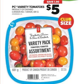 Real Canadian Superstore Pc® variety tomatoes, 681 g offer