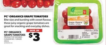 Real Canadian Superstore Pc® organics grape tomatoes, 255 g offer