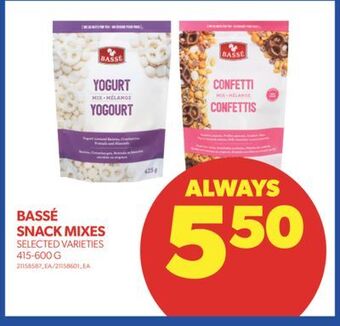 Real Canadian Superstore Bassé snack mixes, 415-600 g offer