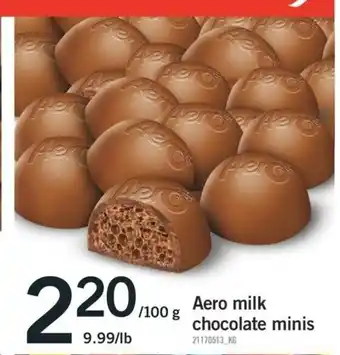 Fortinos Aero milk chocolate minis offer