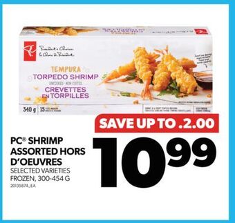 Real Canadian Superstore Pc® shrimp assorted hors d'oeuvres, 300-454 g offer