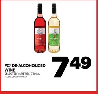 Real Canadian Superstore Pc® de-alcoholized wine, 750 ml offer