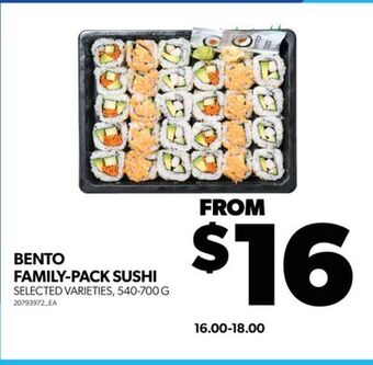 Real Canadian Superstore Bento family-pack sushi, 540-700 g offer