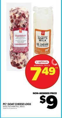 Real Canadian Superstore Pc® goat cheese logs, 300 g offer