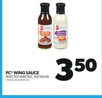 Real Canadian Superstore Pc® wing sauce, 350/354 ml offer
