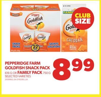 Real Canadian Superstore Pepperidge farm goldfish snack pack, 616 g or family pack, 750 g offer