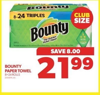 Real Canadian Superstore Bounty paper towel 8=24 rolls offer