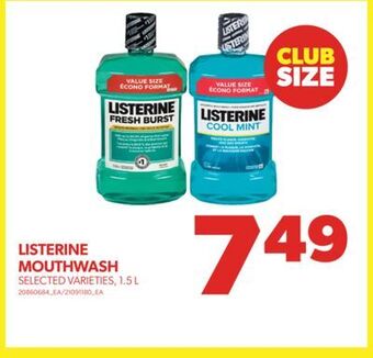 Real Canadian Superstore Listerine mouthwash, 1.5 l offer