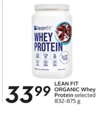 Sobeys Lean fit organic whey protein offer
