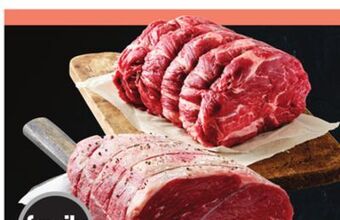 Sobeys Sterling silver fresh boneless blade or cross rib pot roast or simmering steaks offer