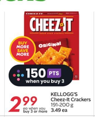 Sobeys Kellogg's cheez-it crackers offer