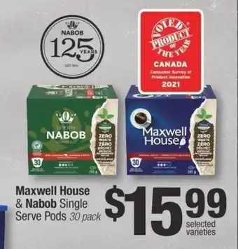 Fortinos Maxwell house & nabob offer