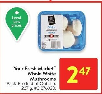 Walmart Your Fresh Market™ Whole White Mushrooms offer