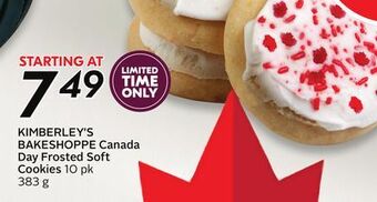 Sobeys Kimberley's bakeshoppe canada day frosted soft cookies offer