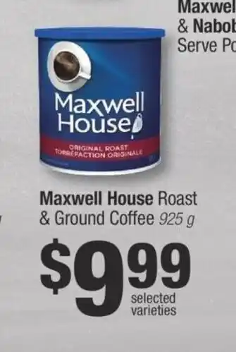 Fortinos Maxwell house roast & ground coffee offer