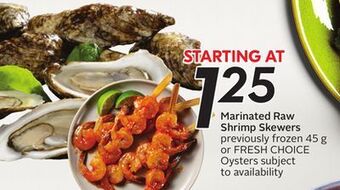 Sobeys Marinated raw shrimp skewers offer