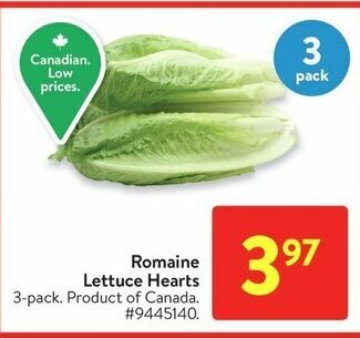 Walmart Romaine Lettuce Hearts offer
