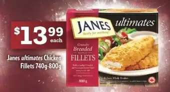 Fortinos Janes ultimates chicken fillets offer