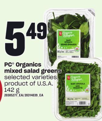 Independent Grocer Pc® organics mixed salad greens, 142 g offer
