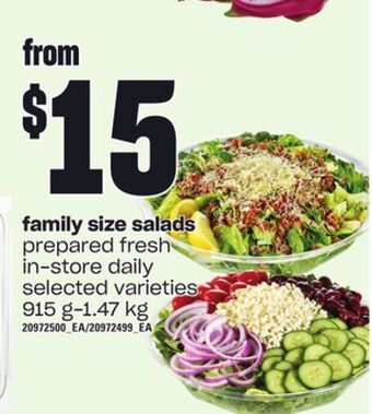 Independent Grocer Family size salads, 915 g-1.47 kg offer