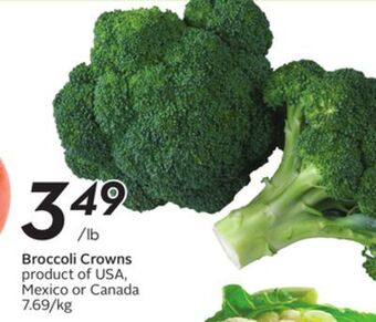 Sobeys Broccoli crowns offer