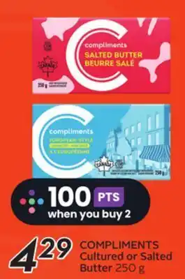 Sobeys Compliments cultured or salted butter offer