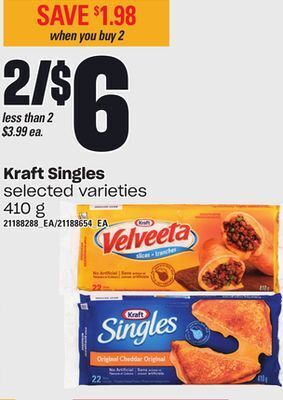 Independent Grocer Kraft singles, 410 g offer