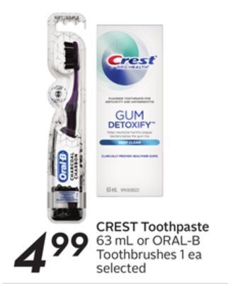 Sobeys Crest toothpaste offer