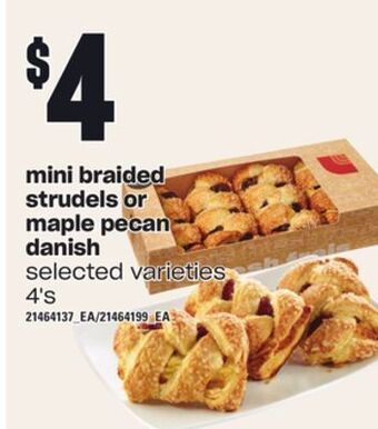 Independent Grocer Mini braided strudels or maple pecan danish, 4's offer