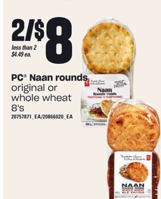 Independent Grocer Pc® naan rounds, 8's offer